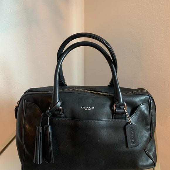 Coach Legacy Haley 23574 Black Leather Satchel With Tassel - Picture 2 of 7